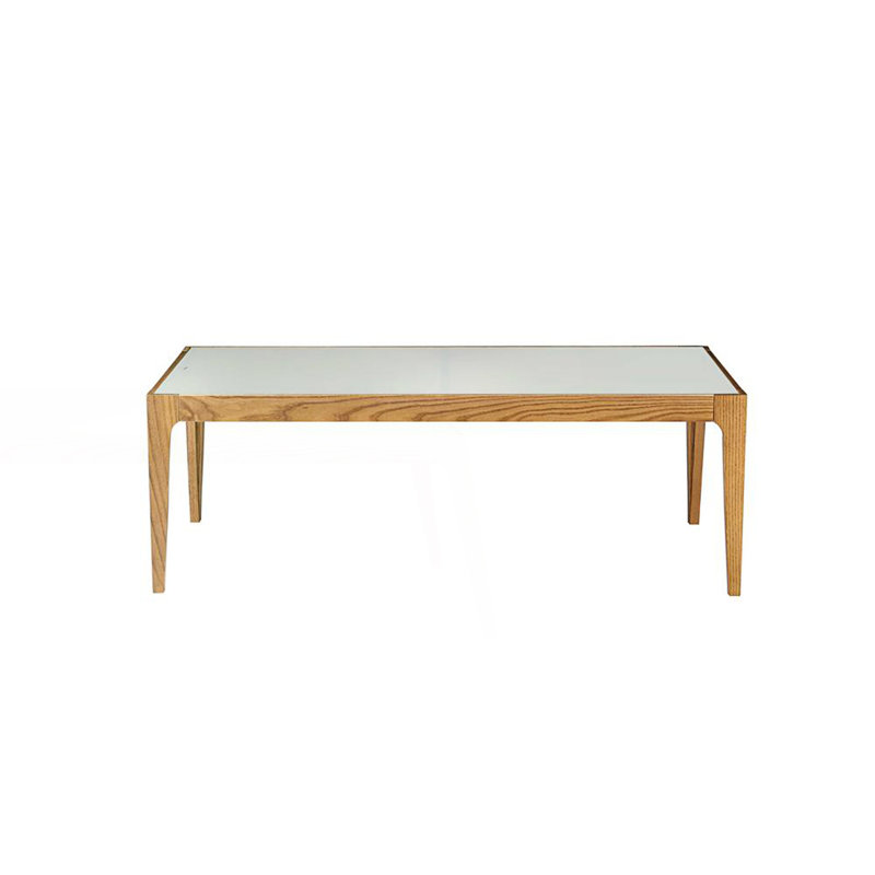 Transitional Coffee Table With Glass Top