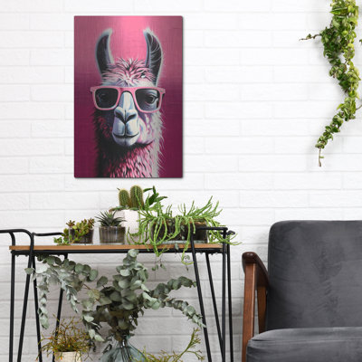 Art mural en métal «The Pink Llama» par Andreas Magnusson