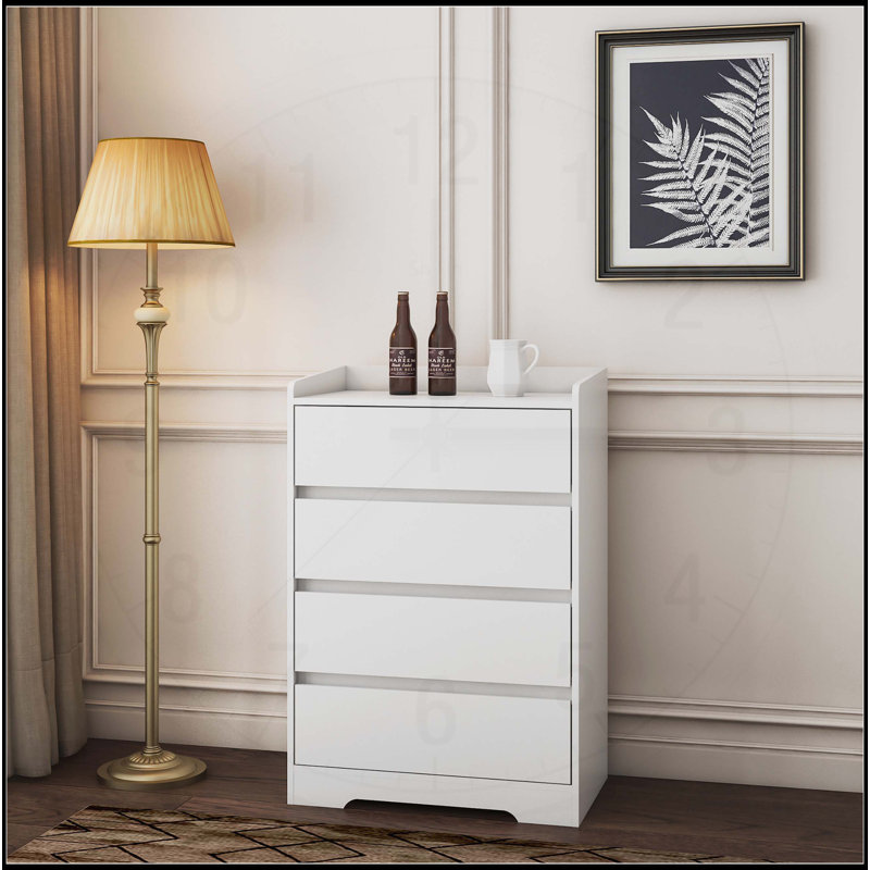 Commode polyvalente en bois moderne pour plusieurs pièces avec construction robuste, Blanc