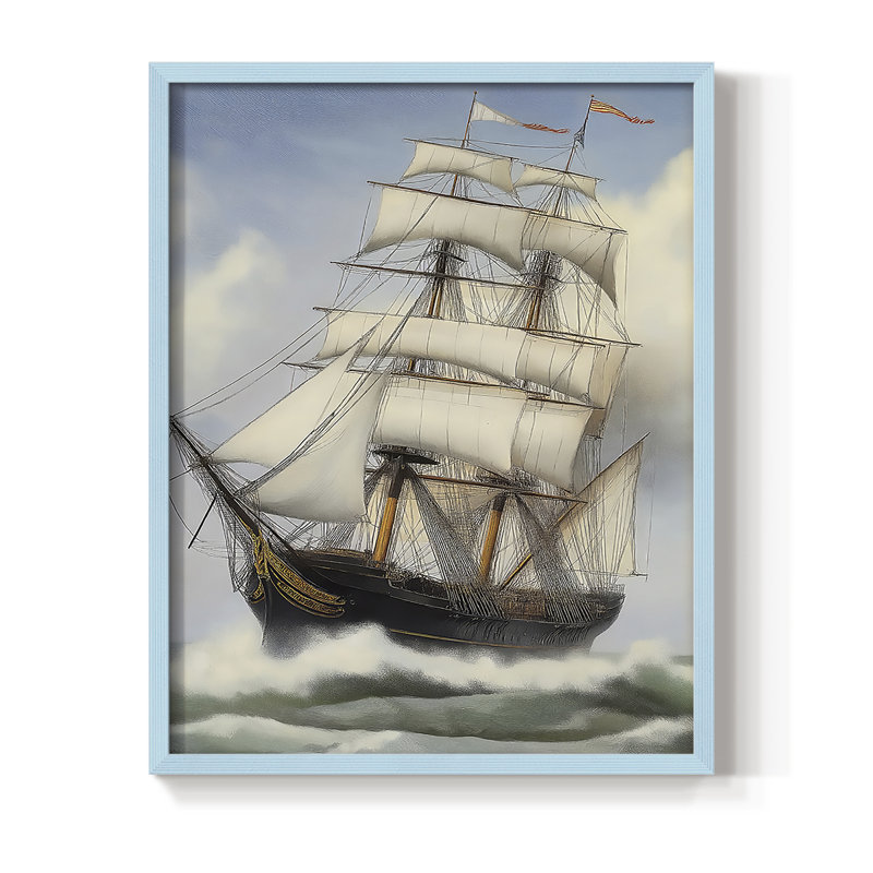 "NAUTICAL Series Lxxi", H 15 po x l 12 po, Bleu