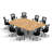 Rectangle 9 Person 80'' L Training Table and Chair Set with Cable Management-86134229
