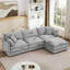 Canapé modulaire en forme de L 102 po, canapé en chenille, 3 places avec repose-pieds mobile (gris)-279136052