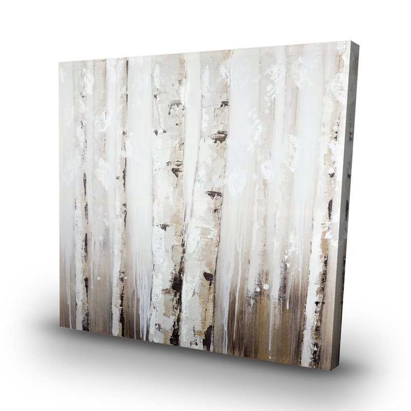 Abstract birches - 32"x32" art on canvas