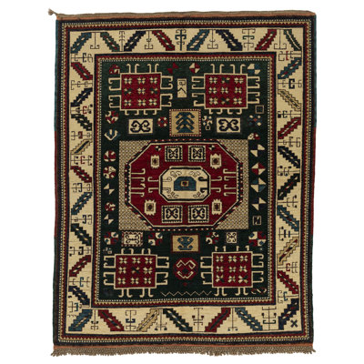 Karachopf One-of-a-Kind 5' X 7' Wool Area Rug Beige/Green/Red
