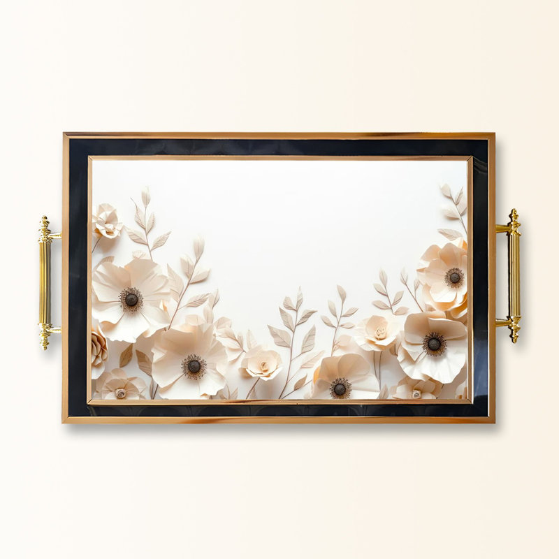 Elegant Glass Tray, 19.7 x 11.4 x 1.4 inches | 100% Durable Glass Construction | Easy to Clean with Damp Cloth | Ideal for Serving, Decorative Display, and Organizing | Stylish Addition to Home Décor
