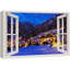 Fenêtre de paysage «Window View Winter Snow Station de ski Autriche Célébrations et jours fériés, paysages naturels» sur toile-98448594