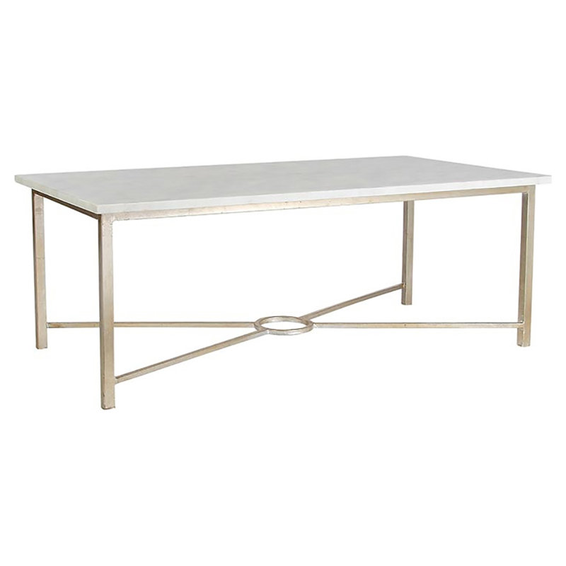 Table basse à 4 pieds Ella, Marbre de Carrare, Blanc huître