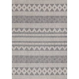 Rahman Collection Grey White Indoor/Outdoor Area Rug