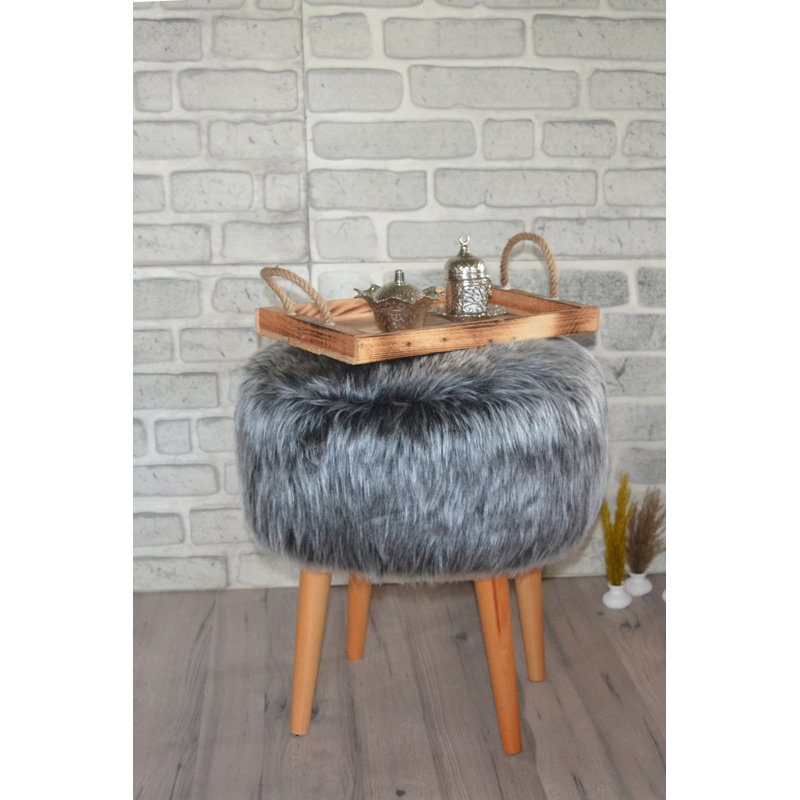 Repose-pieds rond standard de 17 po Rhine, gris