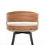 Swivel Upholstered Counter Stool with Metal Frame-2077540165