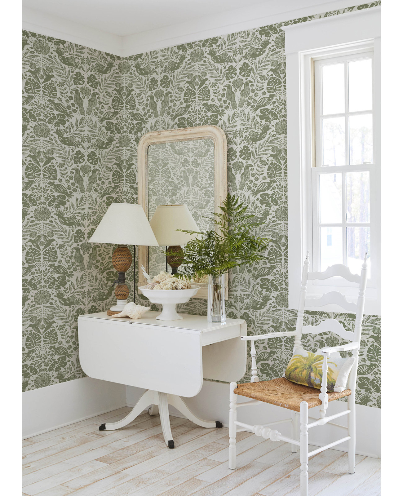Pomona Floral Wallpaper, Green
