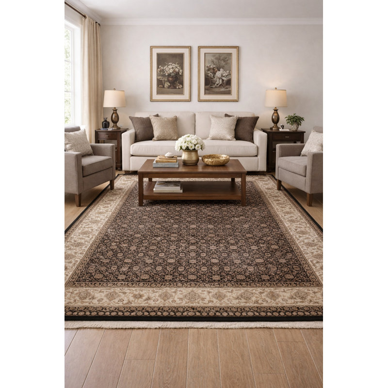 Tapis noir Herati 7 x 10