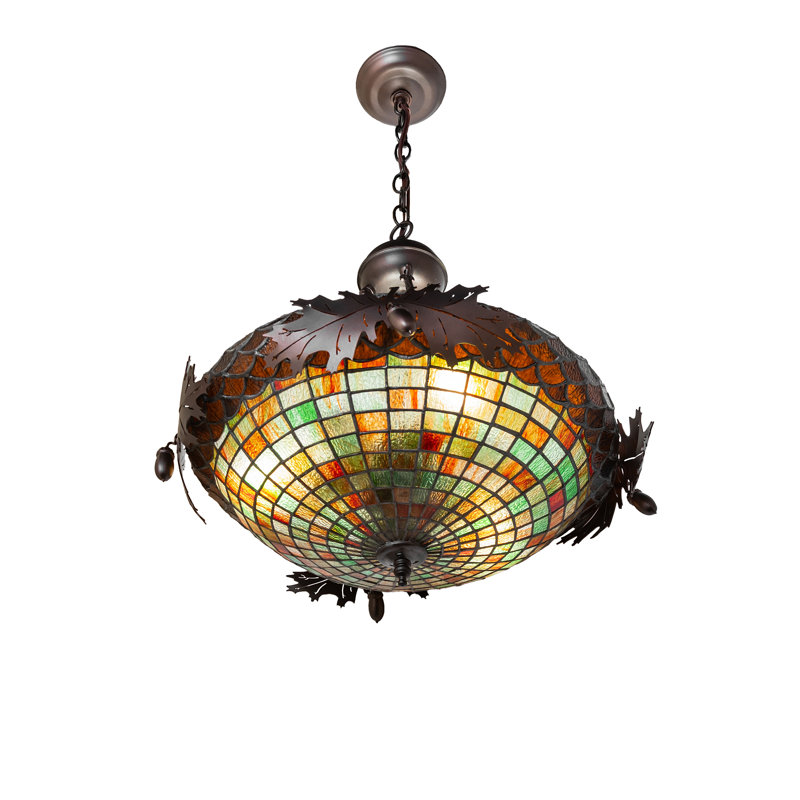 21" Wide Greenbriar Oak Inverted Pendant
