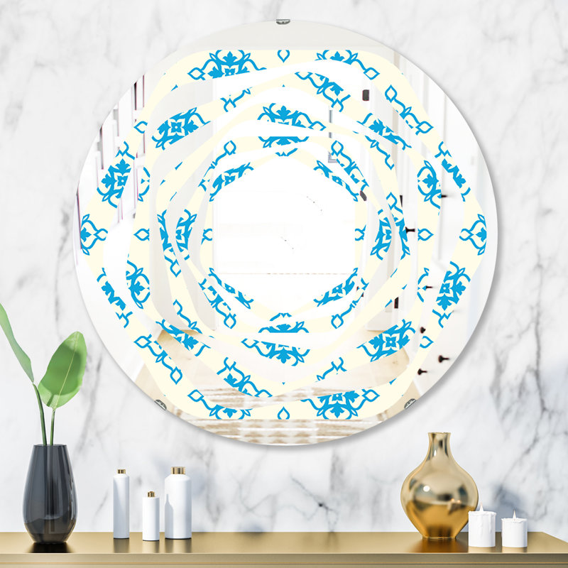 Miroir mural sans cadre whirl ornemental pattern i éclectique, 23,6 po x 23,6 po
