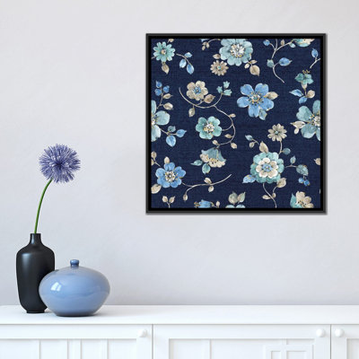 'Indigold Flowers Mini Trail Indigo' Print on Canvas