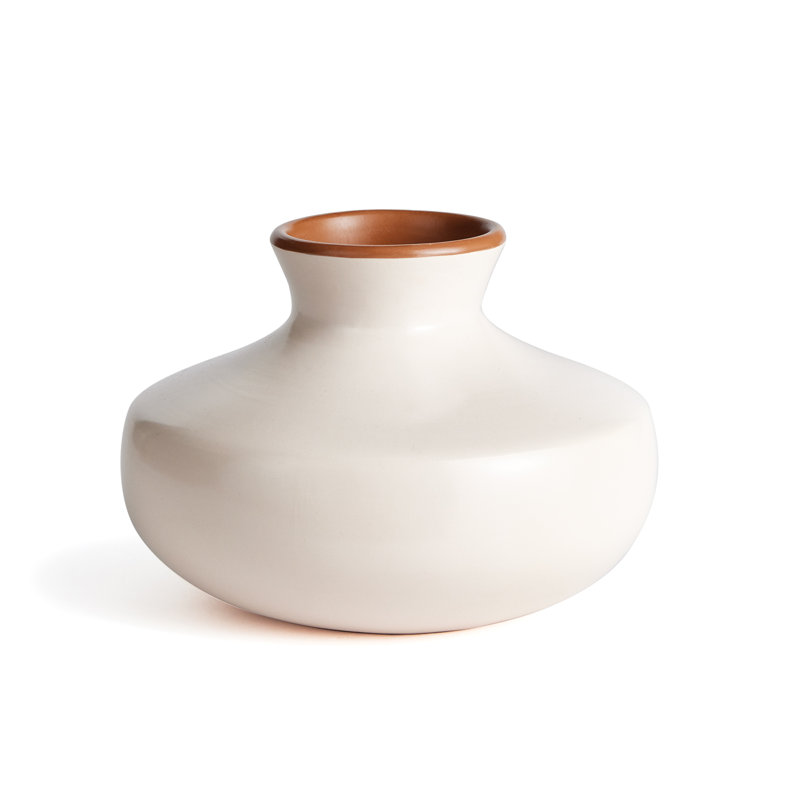 Fiorella Handmade Ceramic Table Vase, White, 7"