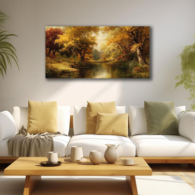 Arbre, décoration murale pour salon, paysage naturel, art mural pour bureau, toile rétro pour chambre à coucher, taille 20 x 40 po