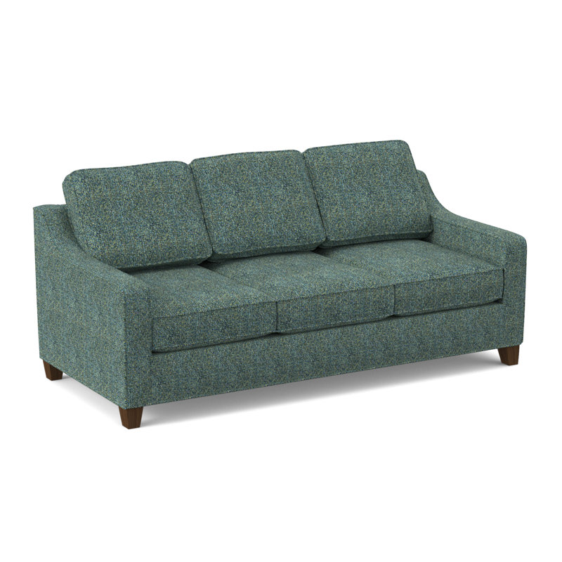Clark 82" Square Arm Sofa with Reversible Cushions, Montana Walnut, Connelly Peacock
