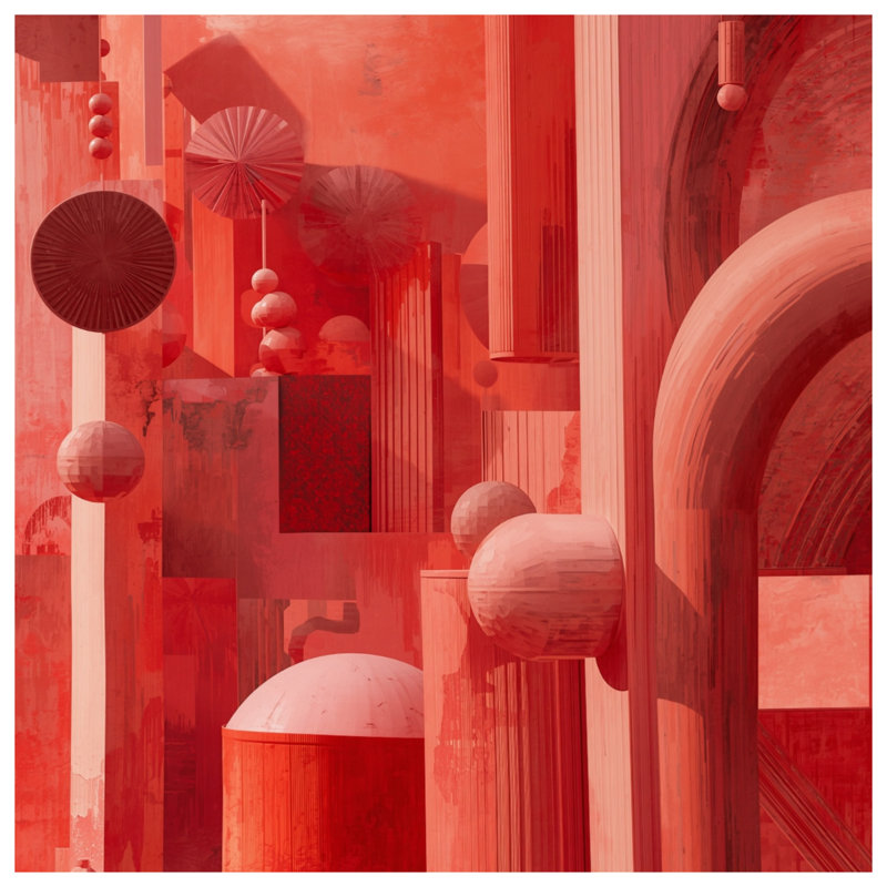 Rideaux de douche rouge à motif géométrique très long, 70in W x 72in H