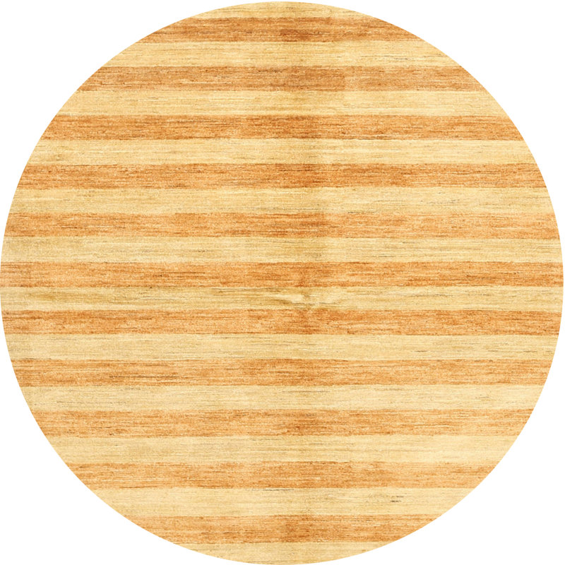 Tapis beige contemporain, Rond 3 pi
