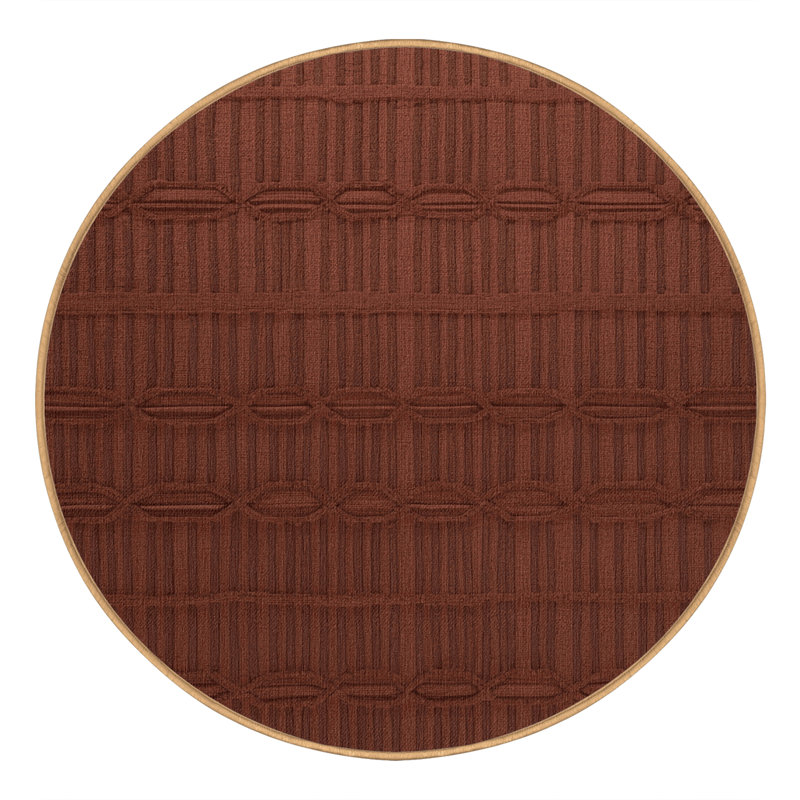 Machine Washable Trellis Brown Area Rug, Round 3'