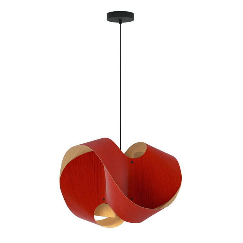 Luminaire suspendu Elvira 50 - rouge, H 15,4 po x l 19,6 po x P 19,6 po, Rouge / Cendre