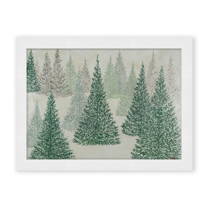 Nature Inspired "Ethereal Pines" Canvas Wall Art By Karen Biery, 12" H x 16" W x 1.125" D, Black, Framed Print