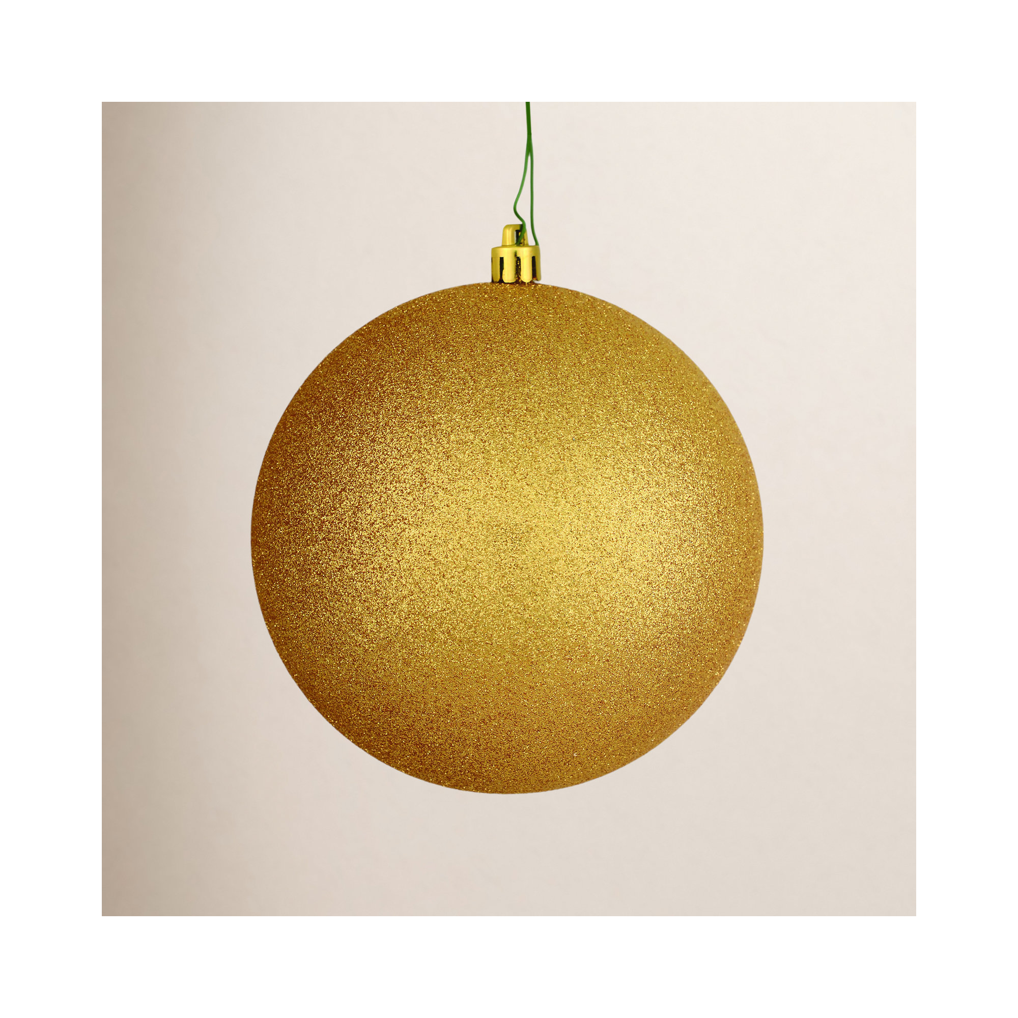 Holiday Décor Ball Ornament, Copper Gold Glitter, 8" 