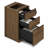 Furinno ROGER 60 Inch L-Shaped Executive Desk with File Cabinet, L-Shaped Office Desk with 3-Drawer Fixed Pedestal Filing Cabinet, Desk Cord Grommet, For Home Office, Modern Walnut-121883441-121883443