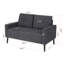 Causeuse en lin à accoudoirs carrés 55 po Chanceton-2139500600
