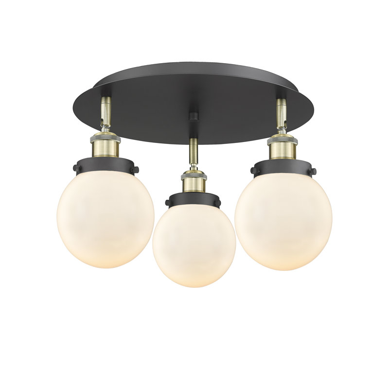 Plafonnier encastré Alfonsa, Blanc mat, Laiton antique noir