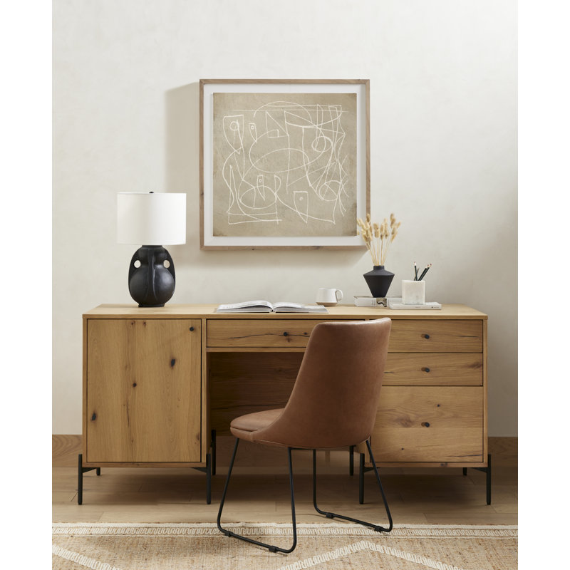 Eaton Executive Desk, Amber Resin Oak