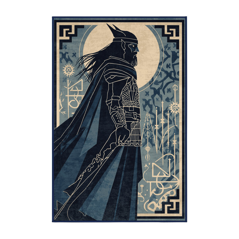 Tapis gris lavable à la machine Orrville Seer Warrior, 2 x 3