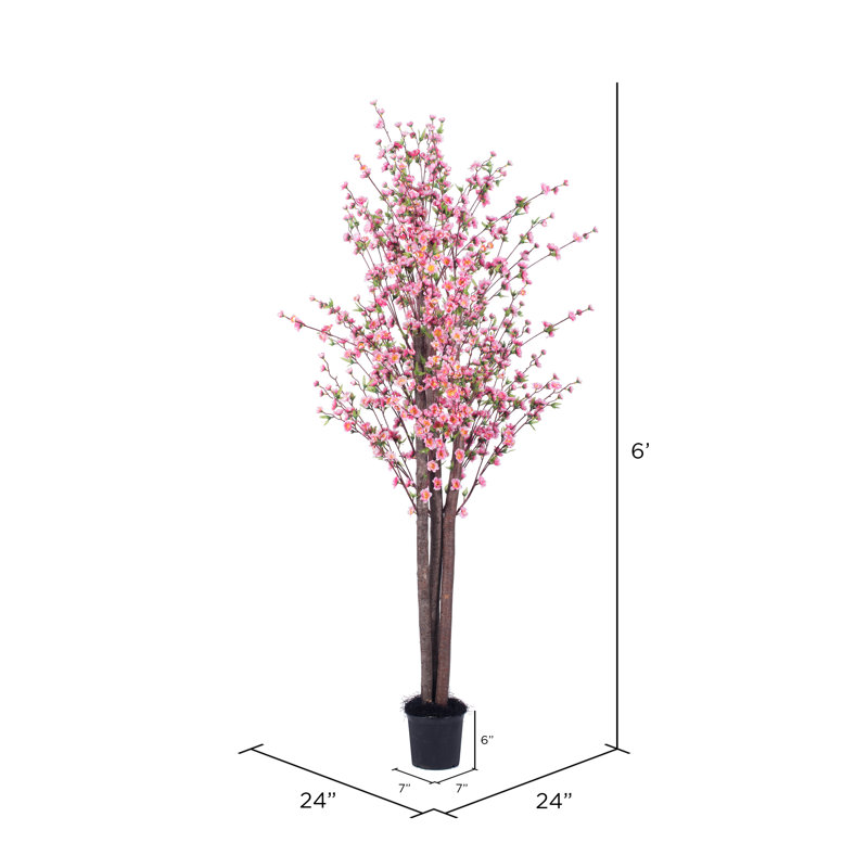 Arbre à fleurs artificielles, H 72 po x l 24 po x P 24 po