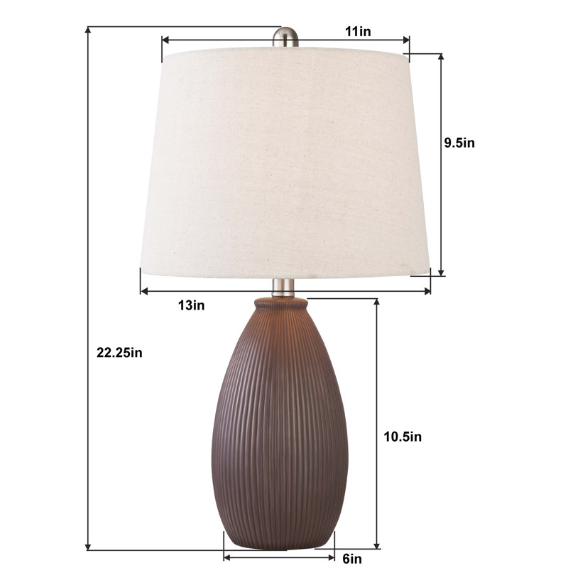 Ceramic Table Lamp, Brown