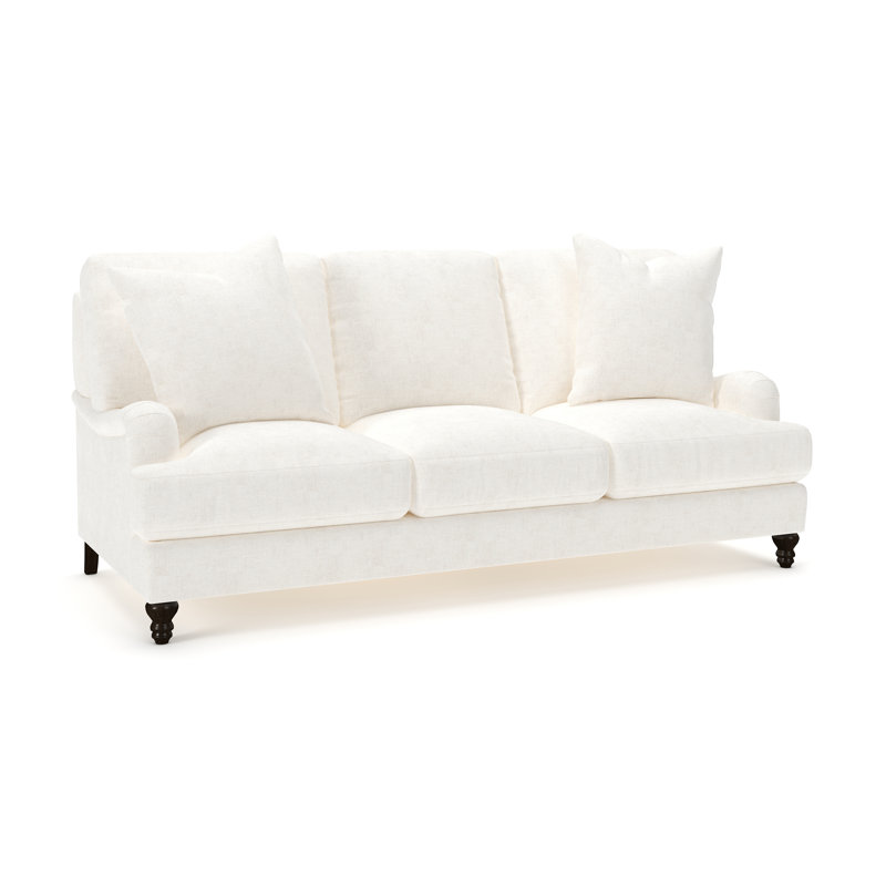 Walters 88'' Recessed Arm Sofa, Bevin Natural Linen Blend