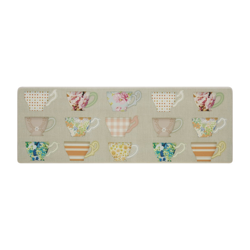 Laura Ashley Bristol Wellness Anti-Fatigue Mat, Rectangle 1'5" x 4', Light Gray