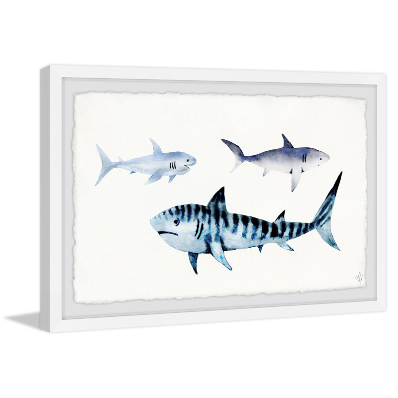 Cristopher The Sharks II - Painting, 41cm H x 61cm W