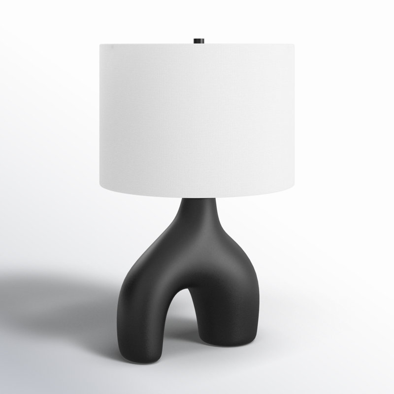 Arlis Ceramic Table Lamp, Black