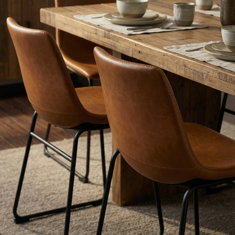 Lauver Upholstered Side Chairs (Set of 2), Saddle Brown