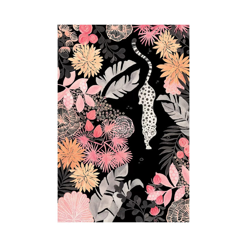 Stalking Leopard Paper On Black by CreatingTaryn - Wrapped Canvas Print, 152.5 cm H x 101.5 cm W