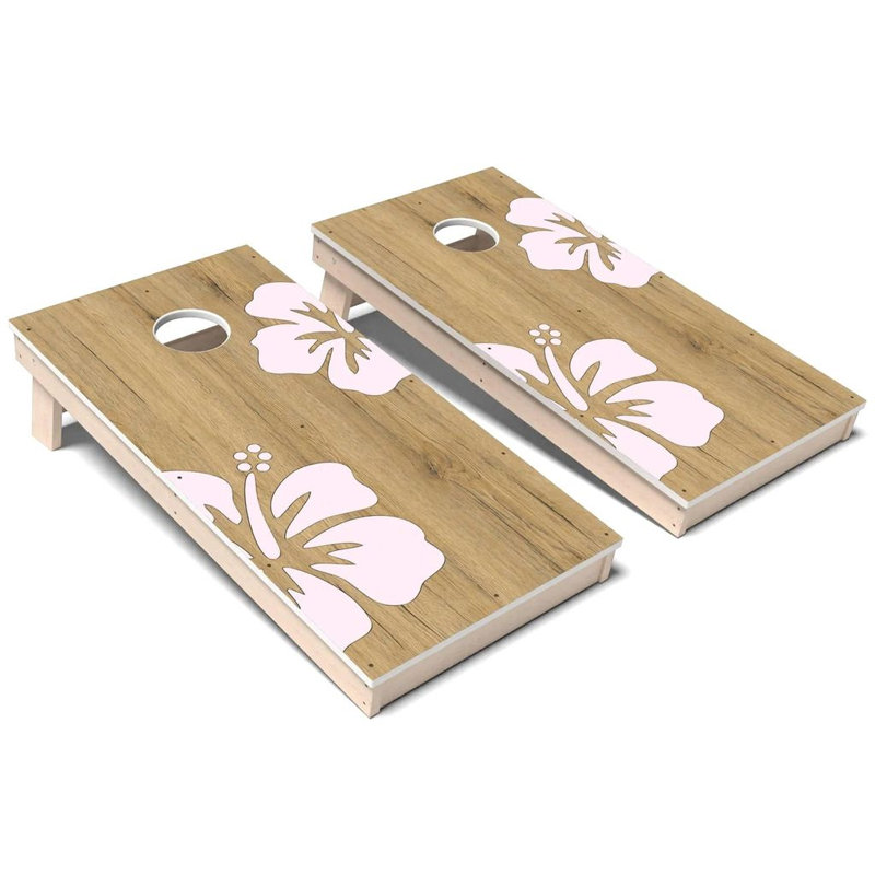 Ensemble de planches de cornhole Hibiscus Surf, Ajouter des lumières DEL