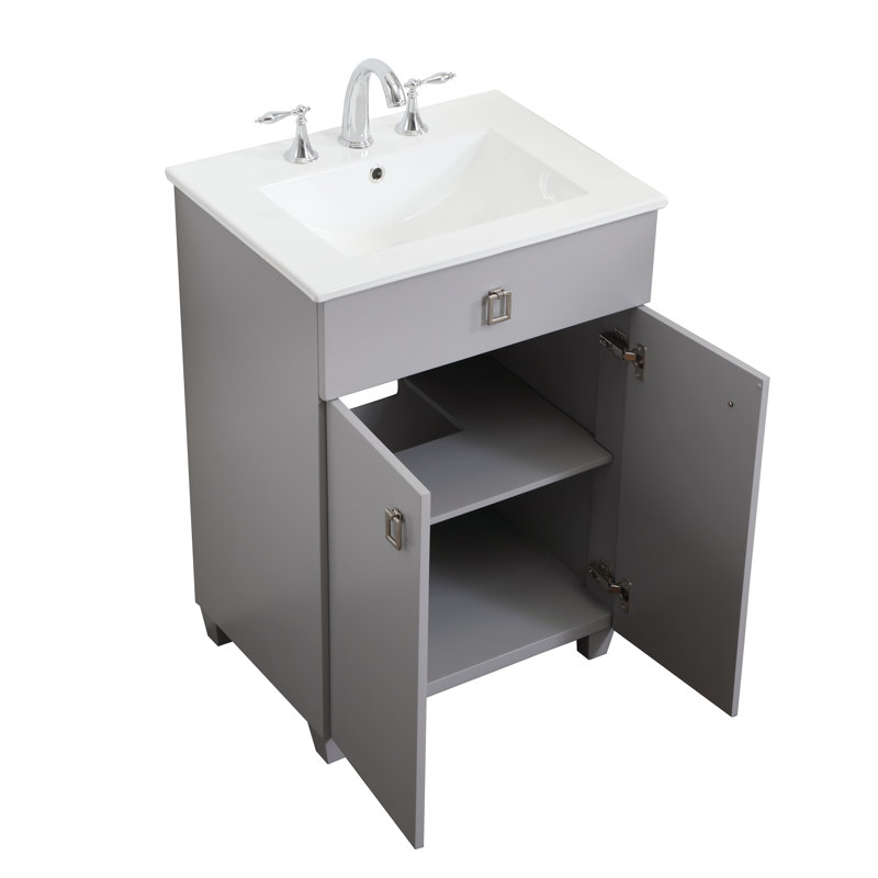 Ensemble de meuble-lavabo simple 24 po Breitkoff, Gris