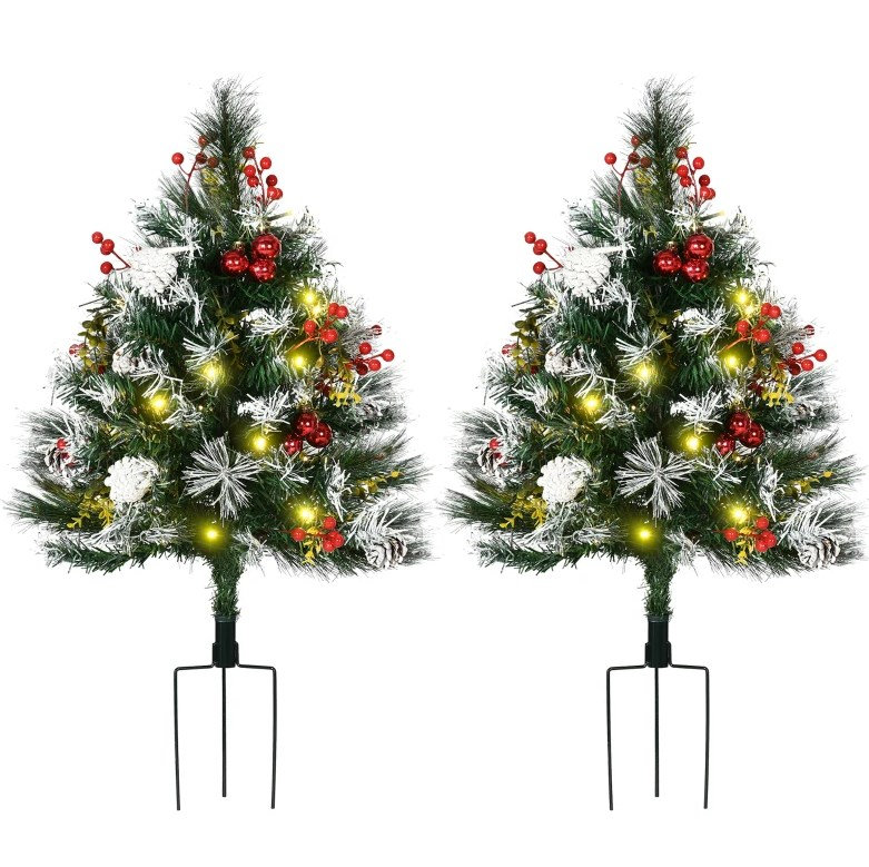 Arbre de Noël artificiel vert 2,5 pi avec 24 lumières DEL blanc chaud, 70 branches, 8 modes d'éclairage