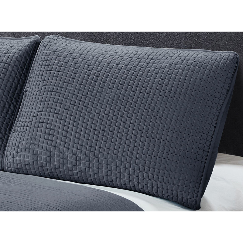 Pomeroy Polyester Quilt, King Quilt + 2 Shams, Charcoal