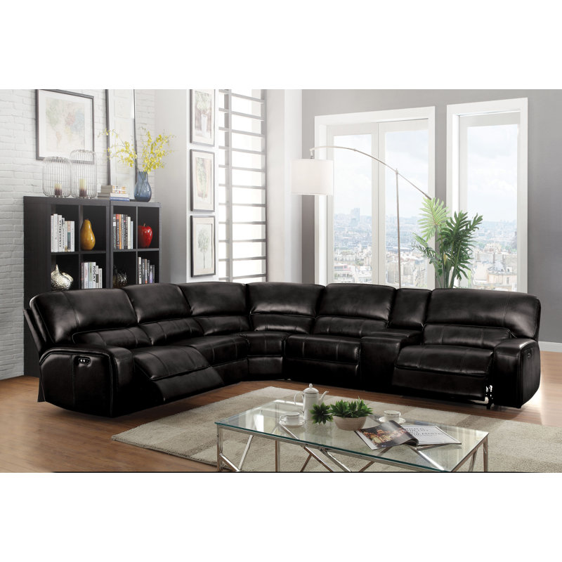 Canapé modulaire Rochard, Similicuir noir rochard
