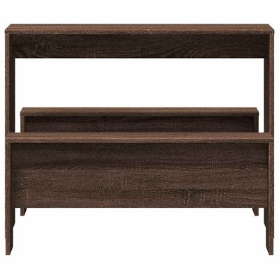 3 Piece Dining Table And Bench Set Engineered Wood