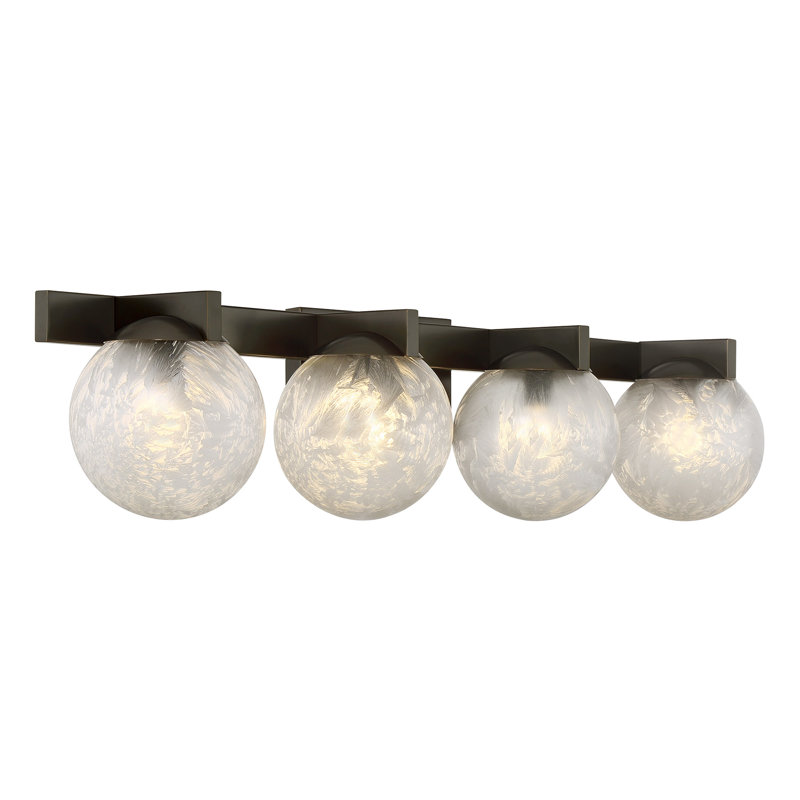 Luminaire pour meuble-lavabo Darien, Bronze, 4 lumières, H 7,25 po x l 33 po x P 5,88 po
