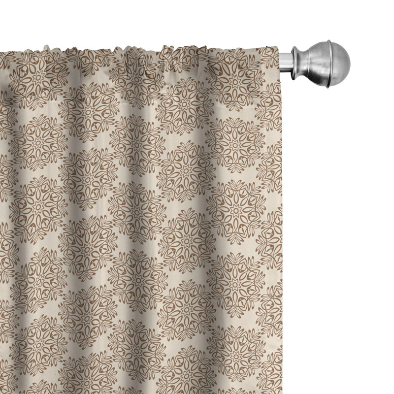Paire de rideaux semi-transparents avec passe-tringle Mandala, 28 po x 63 po