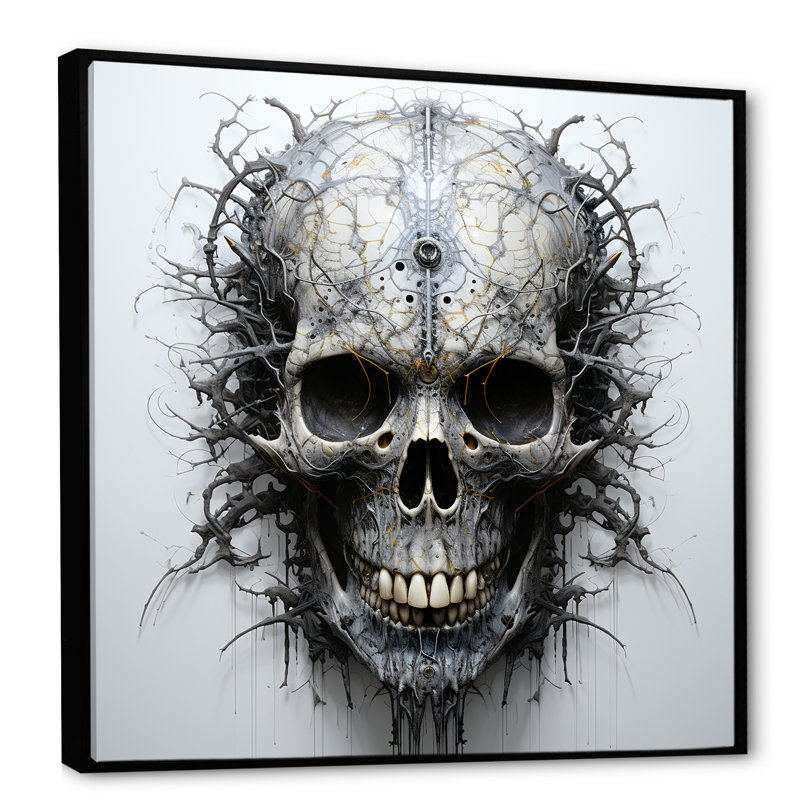 Art of the Skull I sur impression sur toile, Cadre flottant noir, H 36 po x l 36 po x P 1,5 po